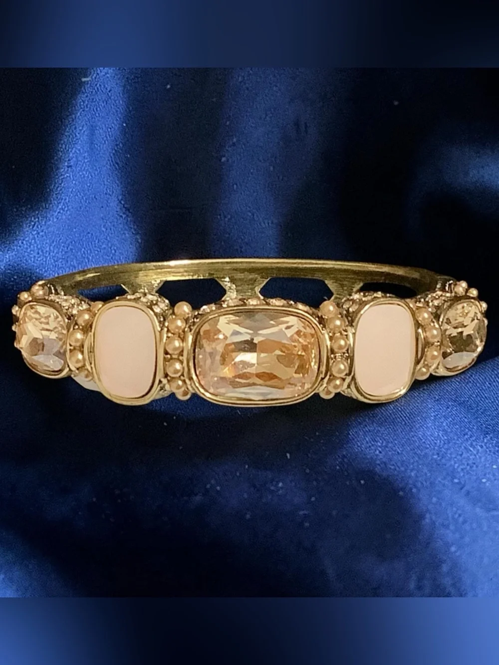 Heidi Daus  Blush Pink and Champagne Statement Piece Bracelet. NWOT